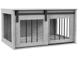 80cm Dog Crate Furniture with Removable Cushion for Large Dogs- Grey T3398P349629