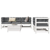 6 Piece Garden Sofa Set White Solid Wood Pine 3250805