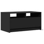 ZNTS Coffee Table with LED Lights Black Engineered Wood 851992