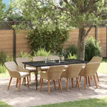 Garden Dining Set with Cushion 9 pcs Beige Poly Rattan 3261697