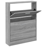 Shoe Cabinet Grey Sonoma 59x17x81 cm Engineered Wood 342540