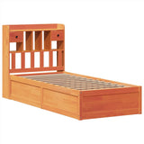 Bed Frame without Mattress Wax Brown 75x190 cm Small Single Solid Wood Pine 3323520