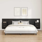 Headboard with Cabinet 3 pcs Black Oak Engineered Wood 3416165
