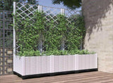 Garden Planter White 120 x 40 x 136 cm 153284
