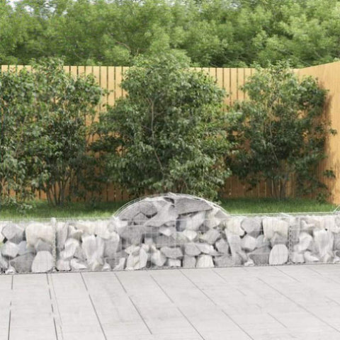 Arched Gabion Baskets 10 pcs 200x30x40/60 cm Galvanised Iron 3146055