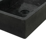 Bathroom Vanity Cabinet Solid Teak with Sink Marble Black 3058159