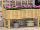 45 x 105cm Wooden Garden Planter, with Trellis - Natural T3398P322119