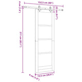 Sliding Door ORKDAL Natural 73.5 x 211 cm Solid Pine Wood 3445540