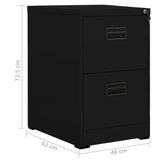 Filing Cabinet Black 46x62x72.5 cm Steel 336272