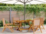 Reclining Garden Chairs 4 pcs Taupe Fabric and Solid Wood 3214544