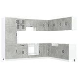 ZNTS 14 Piece Kitchen Cabinet Set Kalmar Concrete Grey Engineered Wood 3314975