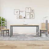 3 Piece Dining Set PANAMA Grey Solid Wood Pine 3345207