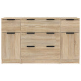3 Piece Sideboard Set Sonoma Oak Engineered Wood 3115822