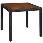 5 Piece Outdoor Dining Set Poly Rattan and Acacia Wood Black 43934
