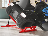 400 kg Foldable Ride-On Mower Jack Lift, Adjustable Steel Lifting Device, for Lawn Mower, ATV, Red T3398P376690