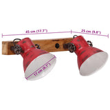 Wall Lamp 25 W Distressed Red 45x25 cm E27 371824