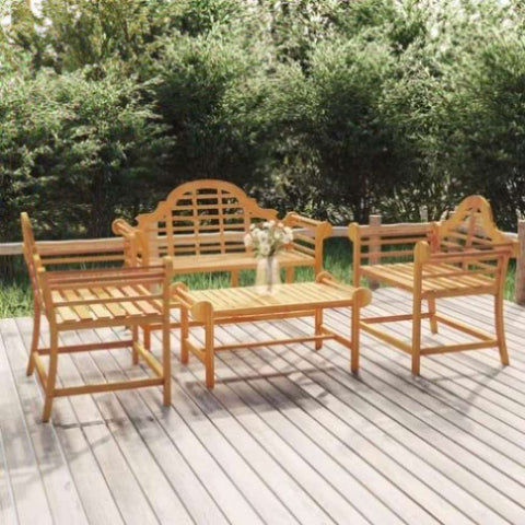 ZNTS 4 Piece Garden Lounge Set Solid Wood Teak 3100779