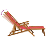 Folding Sun Lounger 2 pcs 3 Position Solid Eucalyptus Wood Red 3407818
