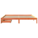 Bed Frame without Mattress Wax Brown 200x200 cm Solid Wood Pine 3301458