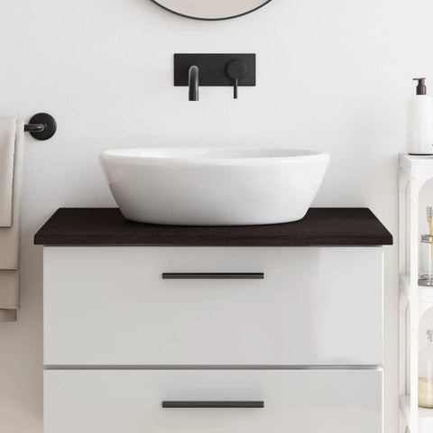 Bathroom Countertop Dark Brown 80x50x2 cm Treated Solid Wood 3156215