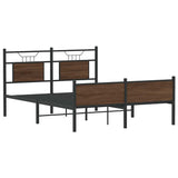 Bed Frame without Mattress Brown Oak 150x200 cm King Size Engineered Wood 4107036
