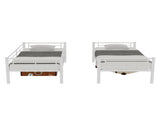 White reinforced metal bunk bed with iron art on top and bottom, dormitory/children's room double W3987P434160