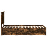 Bed Frame with Drawer Smoked Oak 75 x 190 cm Engineer Wood 3411170