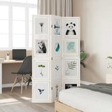 Room Divider 3 Panels White Solid Wood Paulownia 358686