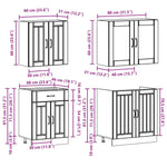 ZNTS 4 Piece Kitchen Cabinet Set Kalmar Black Engineered Wood 3314862