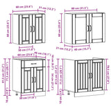 ZNTS 4 Piece Kitchen Cabinet Set Kalmar Black Engineered Wood 3314862