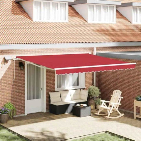Retractable Awning with Manual Red 400 x 350 cm Fabric 3330824