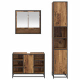 Bathroom Furniture Set with Door 3 pcs Old Wood Engineered Wood 3402480