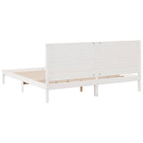 Extra Long Bed Frame without Mattress White 200x210 cm Solid Wood 3309306