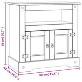 TV Cabinet Mexican Pine Corona Range 80x43x78 cm 243746