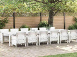 Garden Dining Set 13 pcs White Polt rattan 3378784
