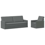Sofa Set 2 pcs Dark Grey Fabric 3433163