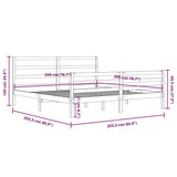 Bed Frame without Mattress Grey Solid Wood Pine 200x200 cm 3105028
