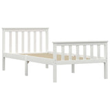 Bed Frame without Mattress White Solid Pinewood 100x200 cm 283215