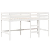 High Sleeper Bed without Mattress White 75x190 cm Small Single Solid Wood Pine 3282062