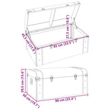 Treasure Chest with Latches Dark Brown 90x50x39.5 cm Plywood 4010549