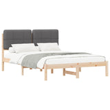 Bed Frame with Upholstered Headboard Dark Grey 140 x 190 cm 877985