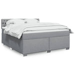 ZNTS Box Spring Bed with Mattress Light Grey 180x200 cm Fabric 3285974