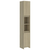 ZNTS Bathroom Cabinet Sonoma Oak 30x30x183.5 cm Engineered Wood 802672