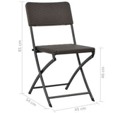 Folding Chair Set of 2 Brown HDPE and powder-coated steel 44551