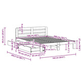 Bed Frame without Mattress Wax Brown 160x200 cm Solid Wood Pine 3309853