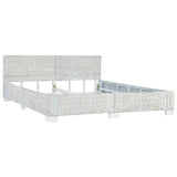 Bed Frame without Mattress Grey Natural Rattan 180x200 cm Super King 283093