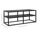 TV Cabinet Black with Black Marble Glass 100x40x40 cm 322858