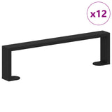 Furniture Feet 12 pcs Black 376 x 40.5 x 100 mm Iron 864811