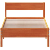 Bed Frame without Mattress Wax Brown 90x200 cm Solid Wood Pine 842765