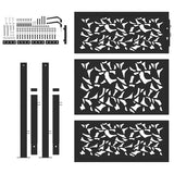 Garden Gate Black 100x125 cm Steel Leaf Design 4100960